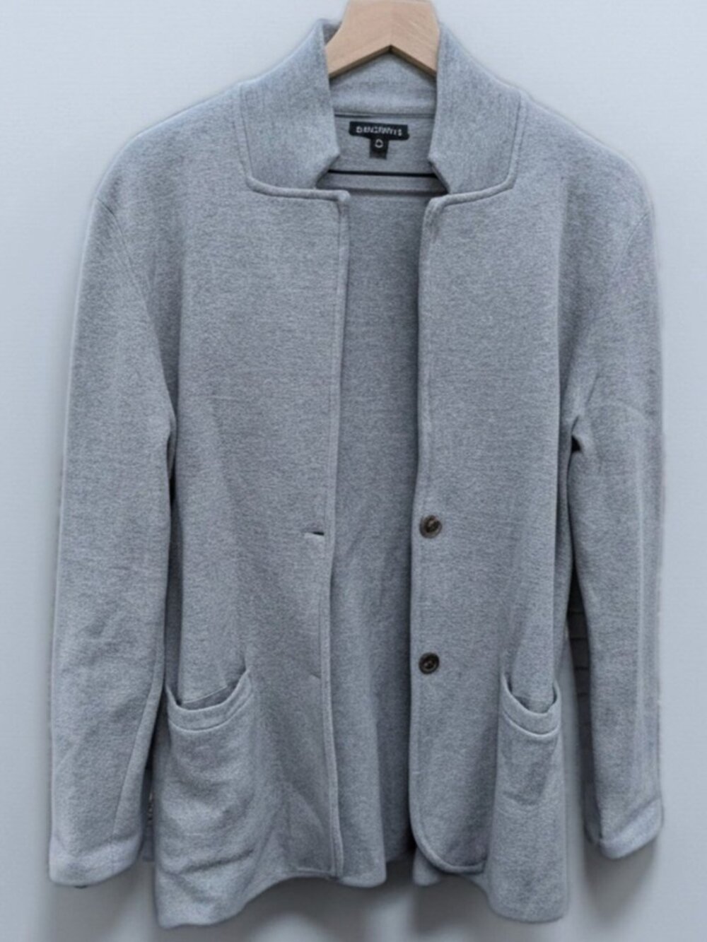 J. Crew Mercantile Gray Structured Cotton Knit Sweater Blazer/Cardigan - Size M